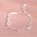 Pulseira Prata 925 com Detalhes de Coração e Bolinhas-Bracelete Delicado e Elegante