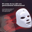 Máscara Facial LED 7 Cores Profissional – Clareia a Pele, Controla Acne e Reduz Poros para Tratamento Facial em Casa POP