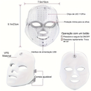 Máscara Facial LED 7 Cores Profissional – Clareia a Pele, Controla Acne e Reduz Poros para Tratamento Facial em Casa POP
